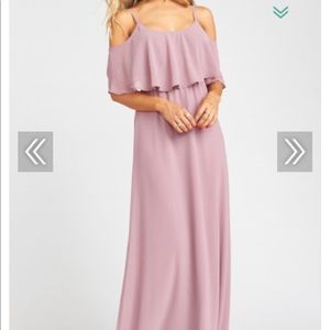 CAITLIN RUFFLE MAXI DRESS ~ ANTIQUE ROSE CHIFFON